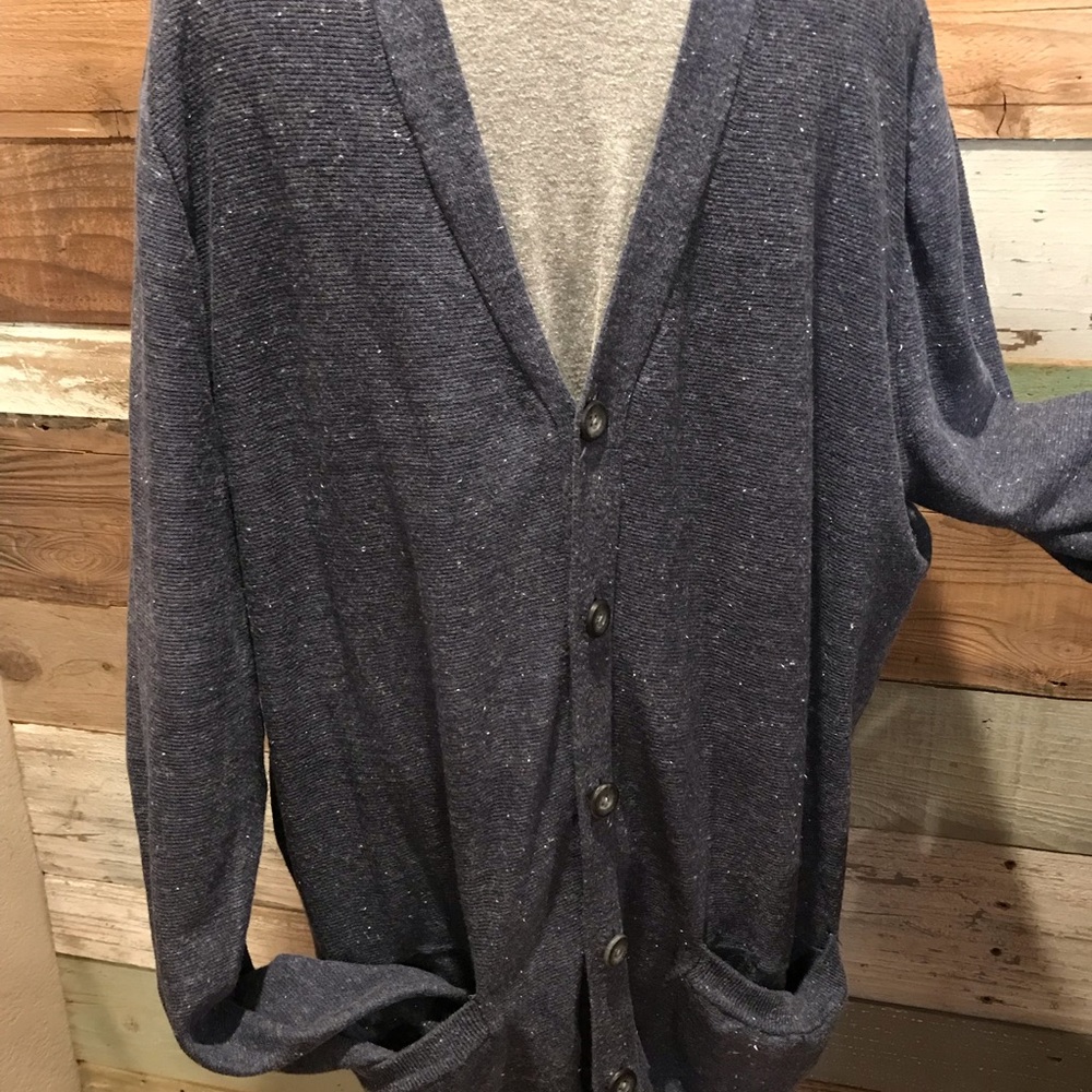 Men’s Navy casual cardigan - Picture 3 of 6